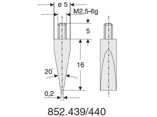 Käfer sfärisk insats för mätklocka